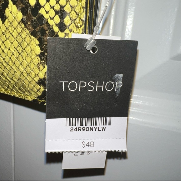 Topshop Neon Yellow Snakeskin Small Bag-NWT - Picture 3 of 7